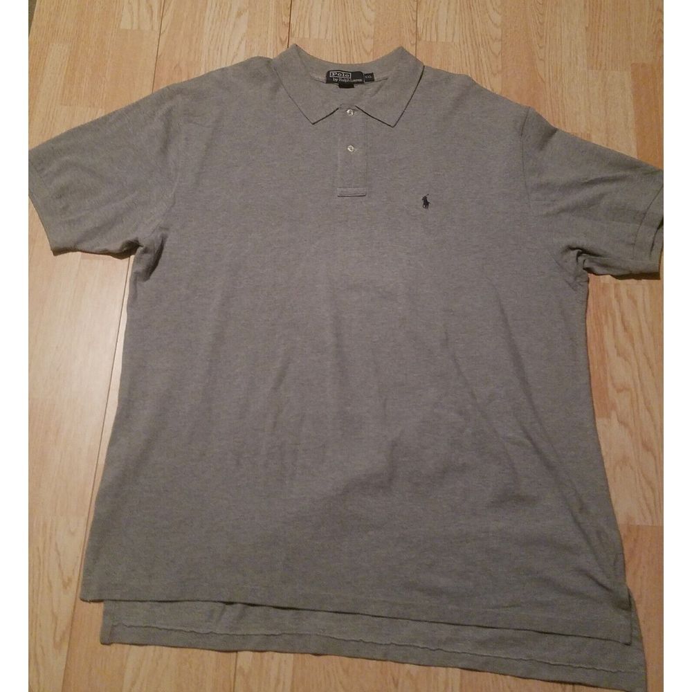 Polo Ralph Lauren Mens Polo Shirt Sz XXL Gray Cotton Short Sleeve Logo